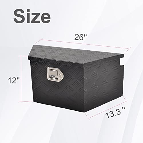 26 Inch Aluminum Utility Trailer Tongue Tool Box Wide 26″x13.3″x12″/Aluminum