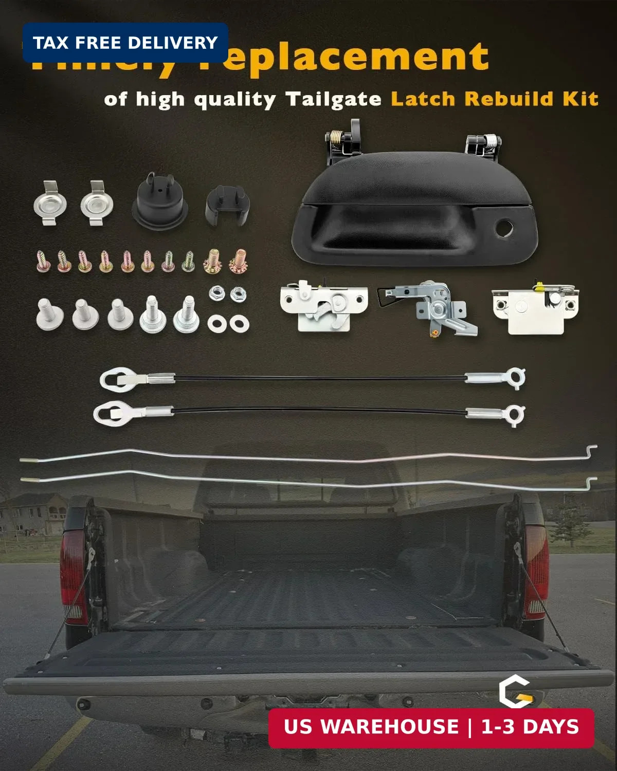 Tailgate Handle Latch Rebuild Kit, Compatible with 1997-2007 Ford F150 F250 F350
