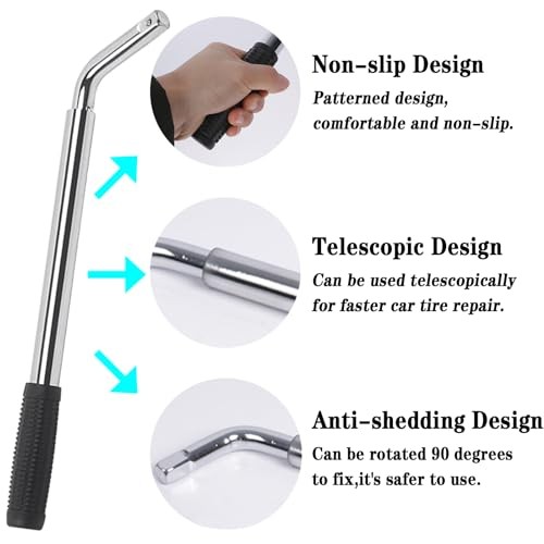 4PCS Car Wrench Set,14-20Inch Telescoping Lug Nut Wheel Wrench with Standard
