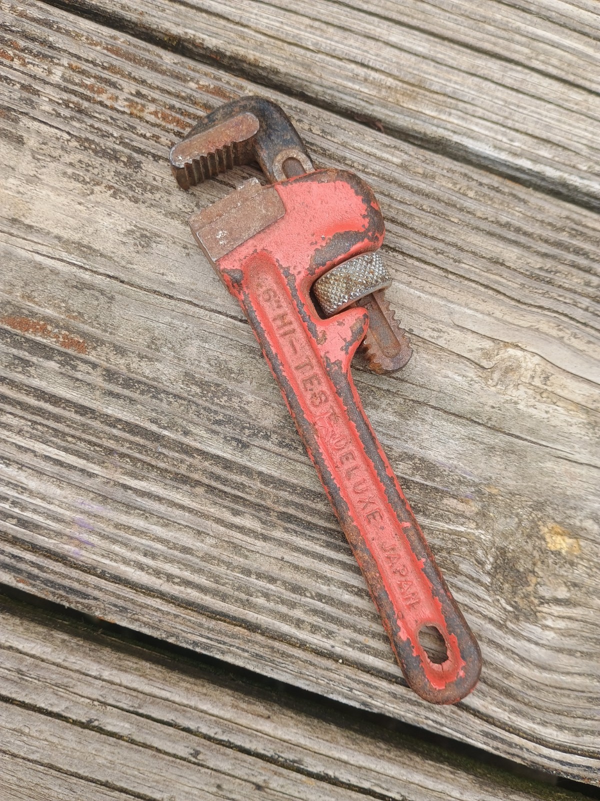 Vintage Hi-Test Deluxe 6″ Heavy-Duty Pipe Wrench Forged Steel Japan