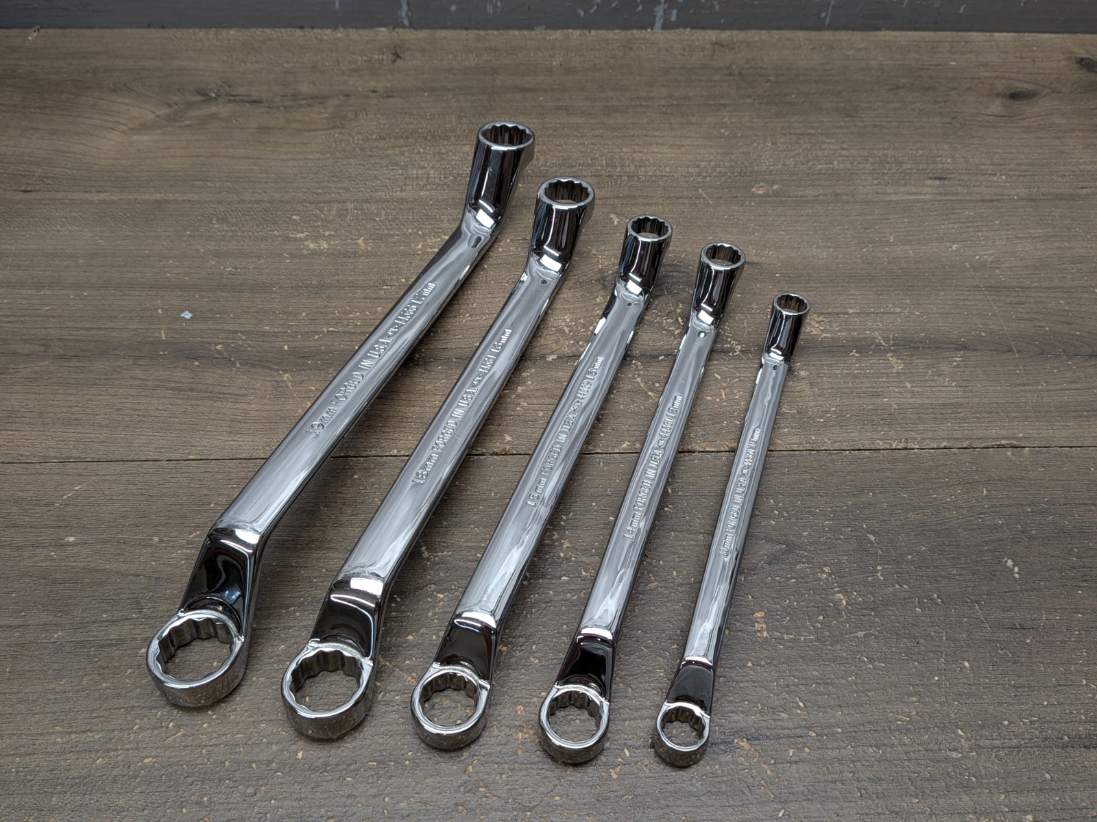 Vintage Craftsman 9pc Full Polish Metric Double Box End Professional Wrench Set