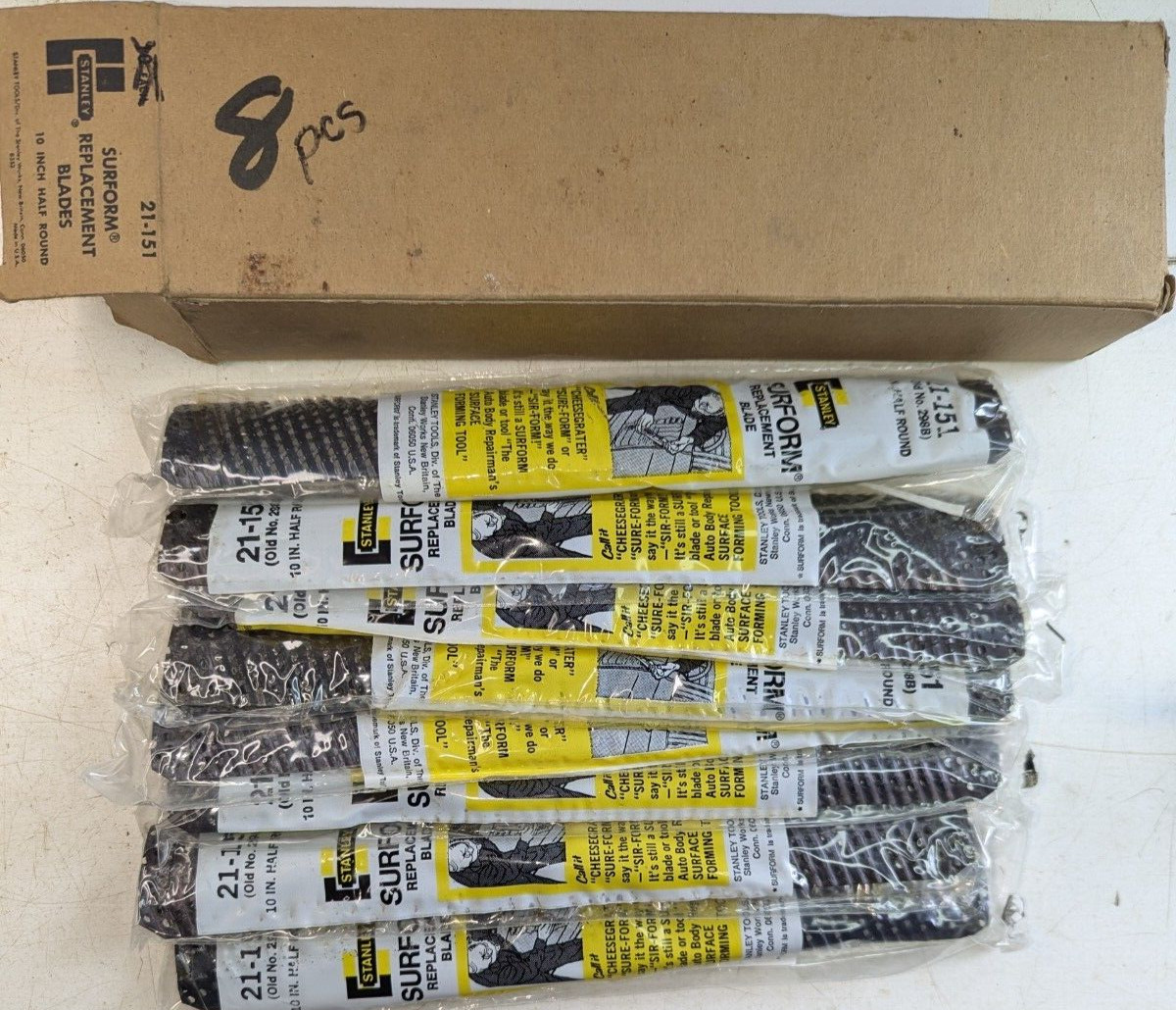 STANLEY SURFORM REPLACEMENT BLADES No.21-151 Made In USA (8 pcs)