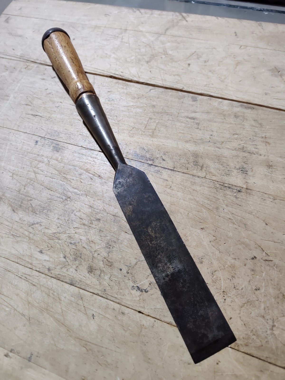 Early PSW 1- 1/4″ SOCKET FRAMING CHISEL Square Edge Timber Frame