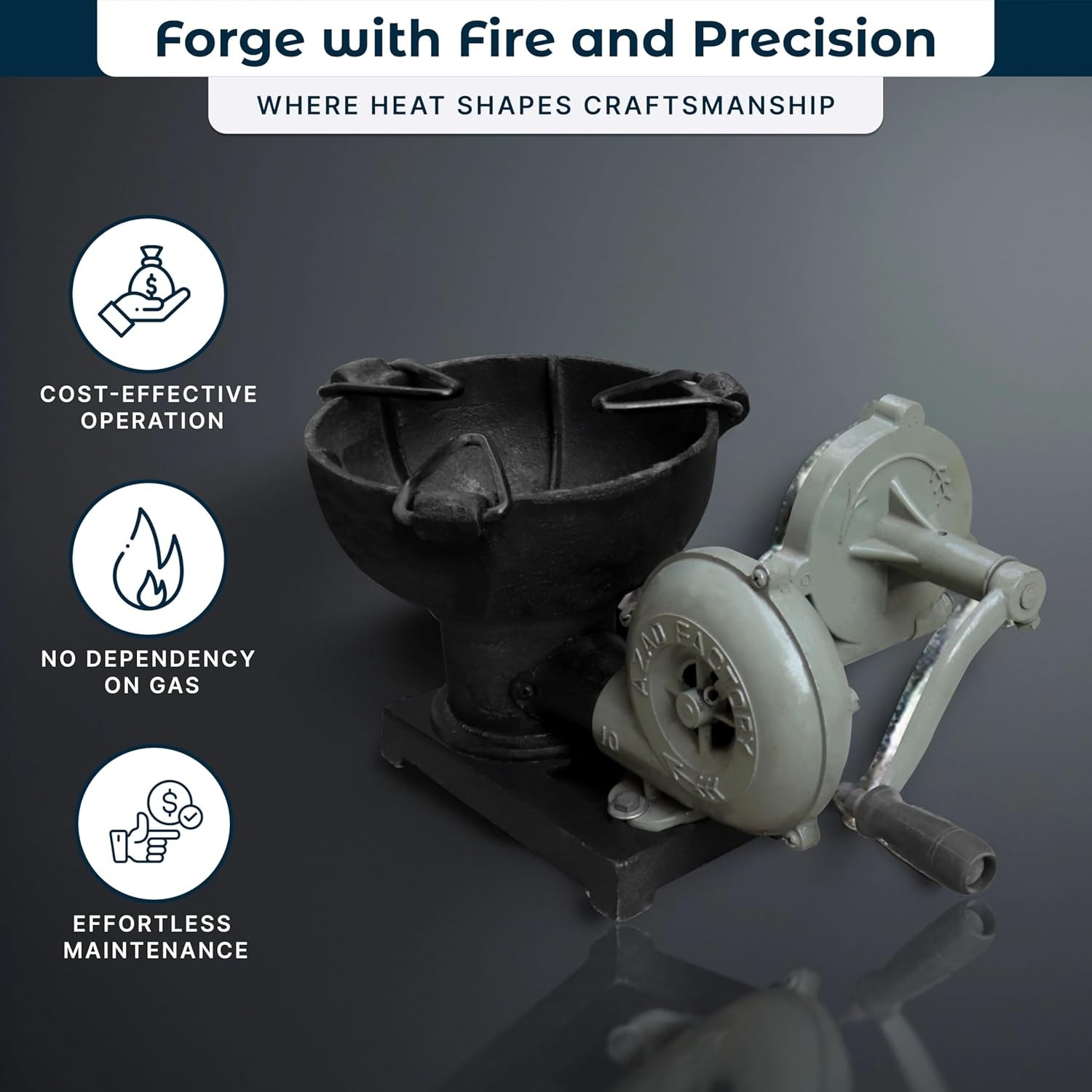 Forge Furnace With Hand Blower Pedal Type Handle Fan Blacksmith Vintage Style