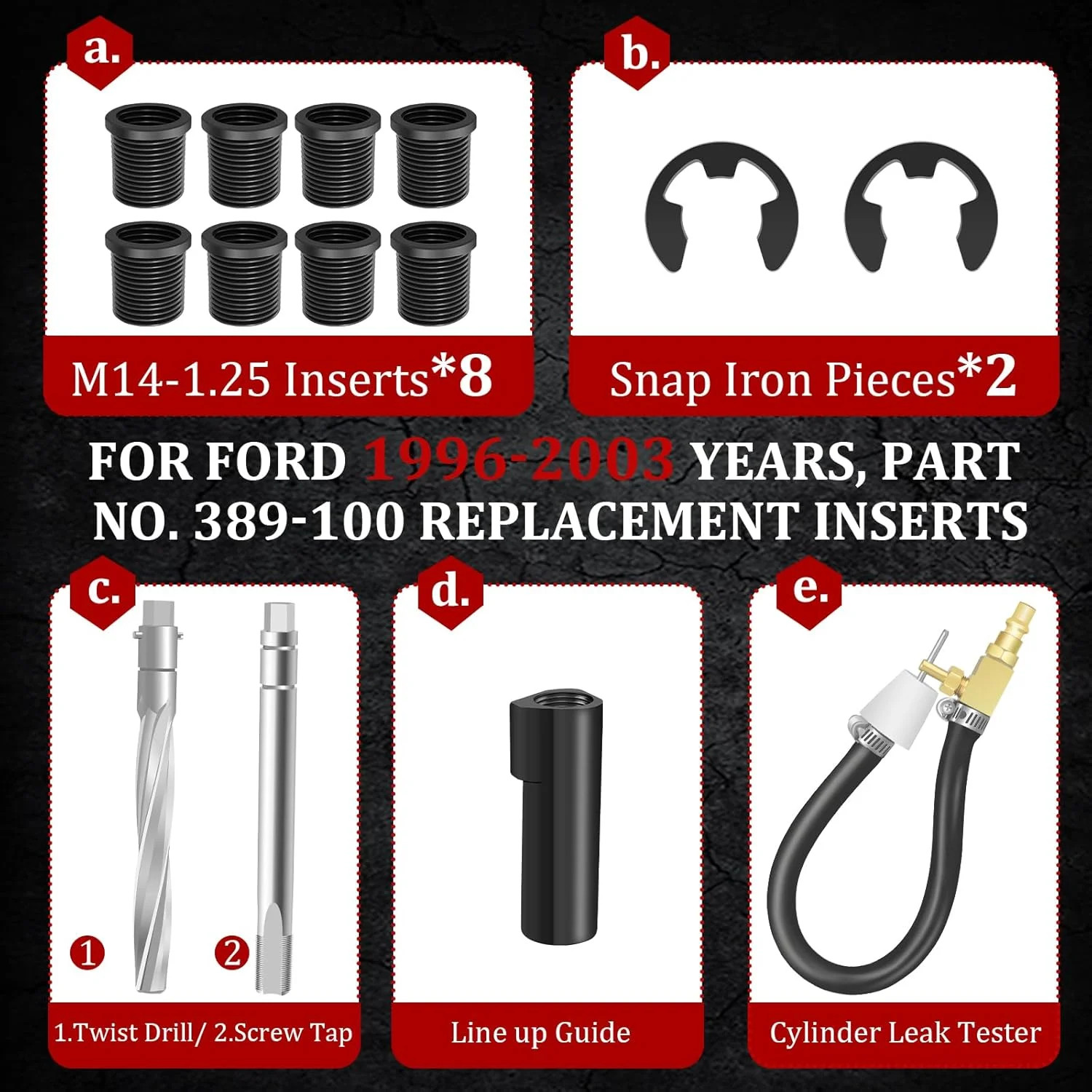 38900 Two Valve Ford Triton Tool Kit, Foolproof Repair System, Spark Plug Thread