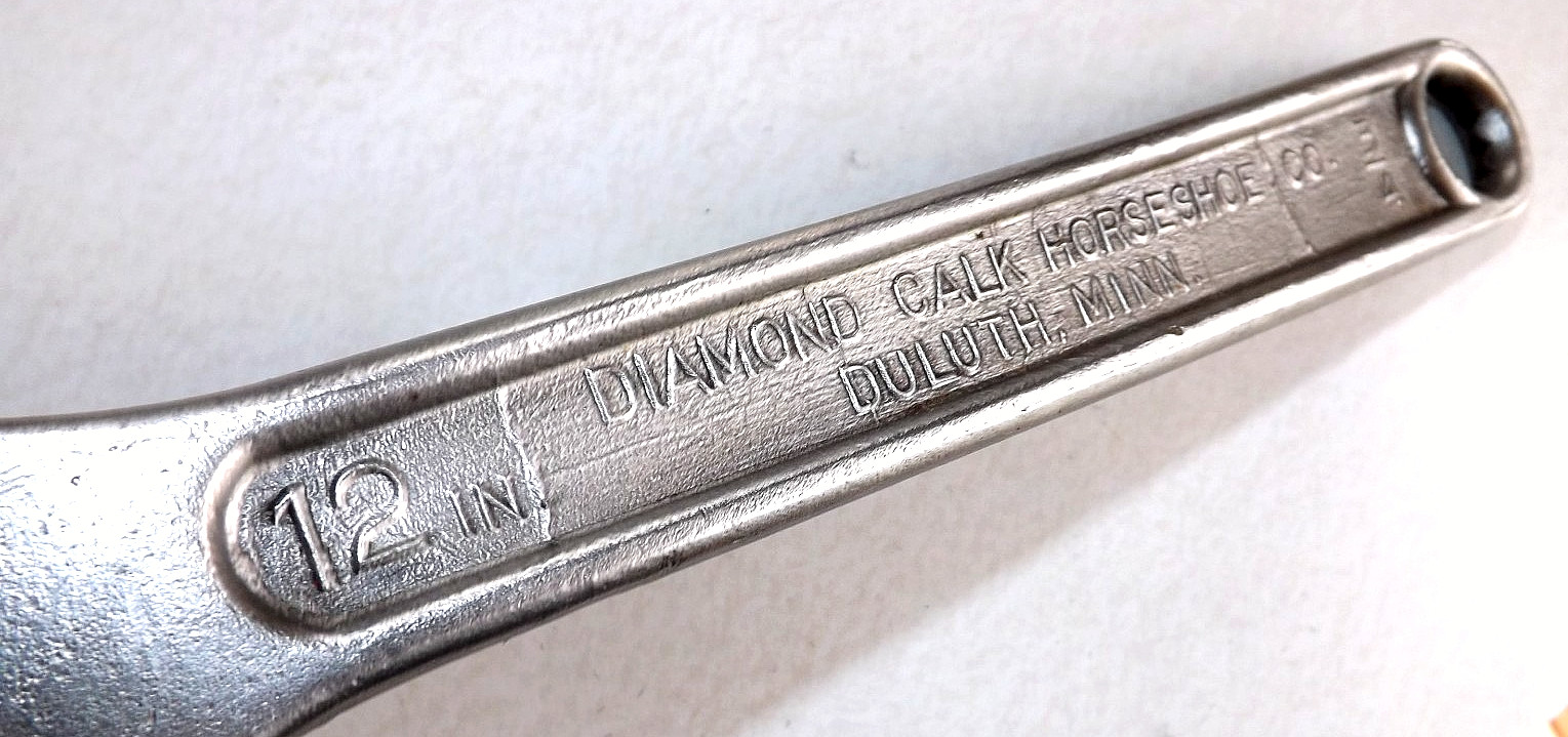 Vint Diamond Calk Horseshoe Co. USA 12″ Adjustable Wrench 3/4″ End Socket Hole