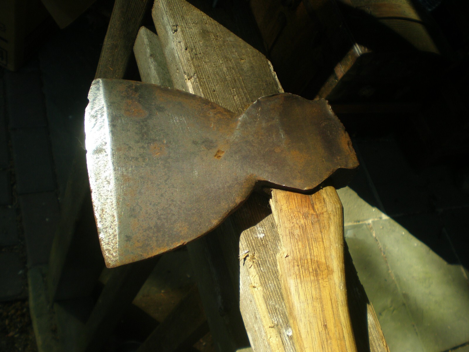 RARE Vintage D.R. Barton ROCHESTER Broad AXE / Hewing Axe Antique Hand Tool