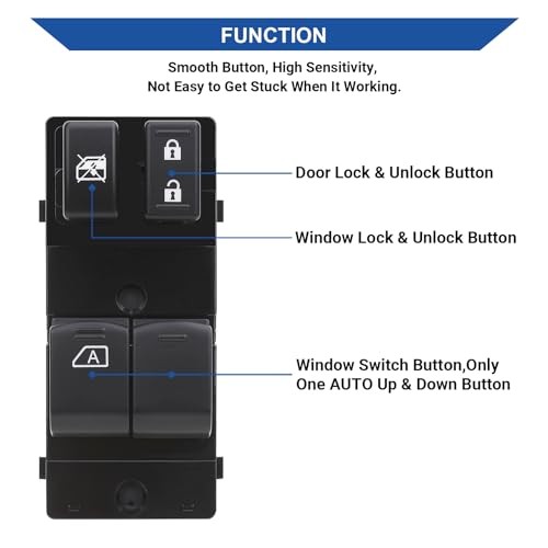 Master Power Window Switch Driver Side Compatible with Nissan Frontier 2007