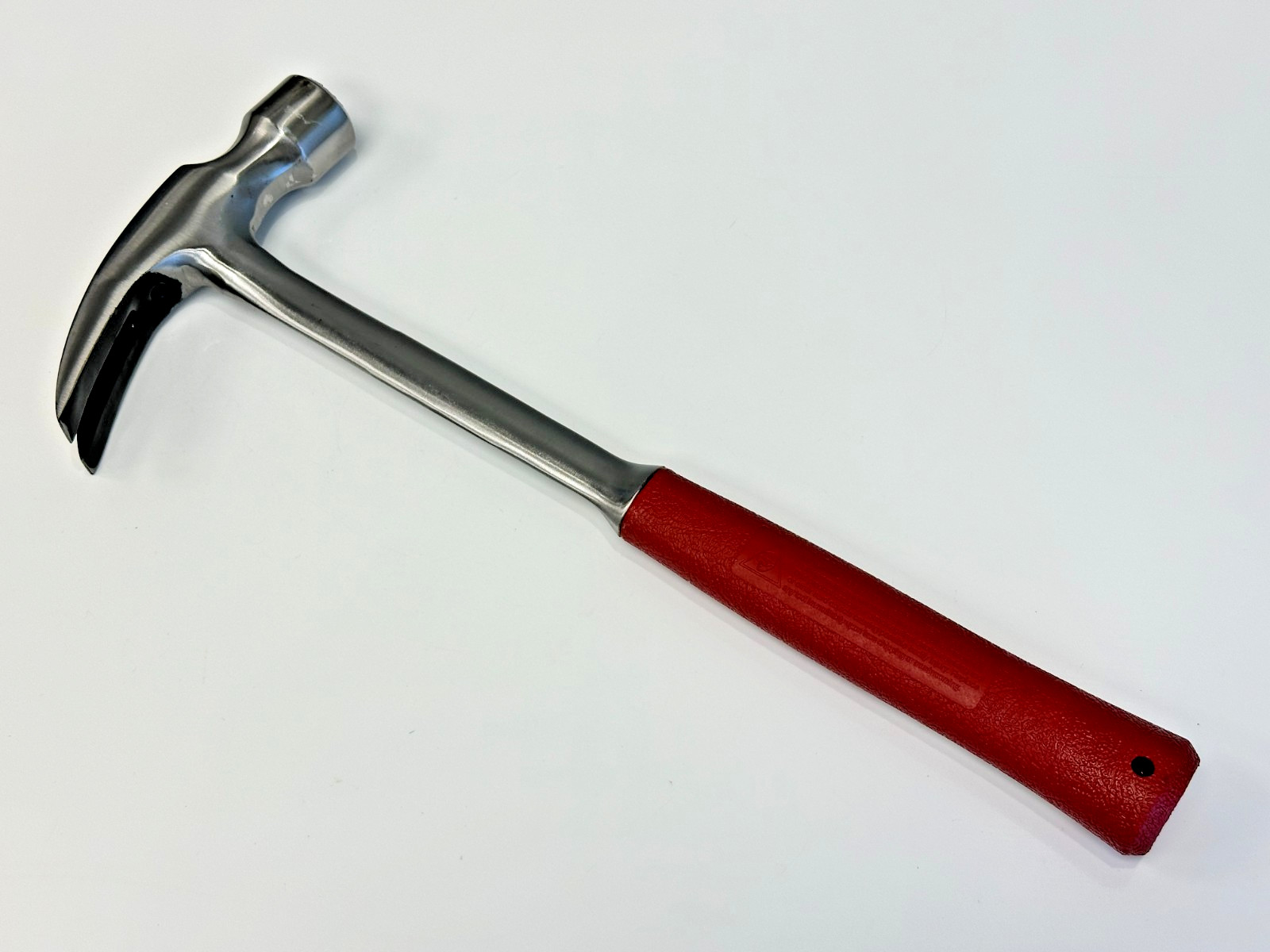 Plumb USA 11-398 (NOS NEW) Solid Steel RED GRIP 28oz Claw Hammer, Checkered Face