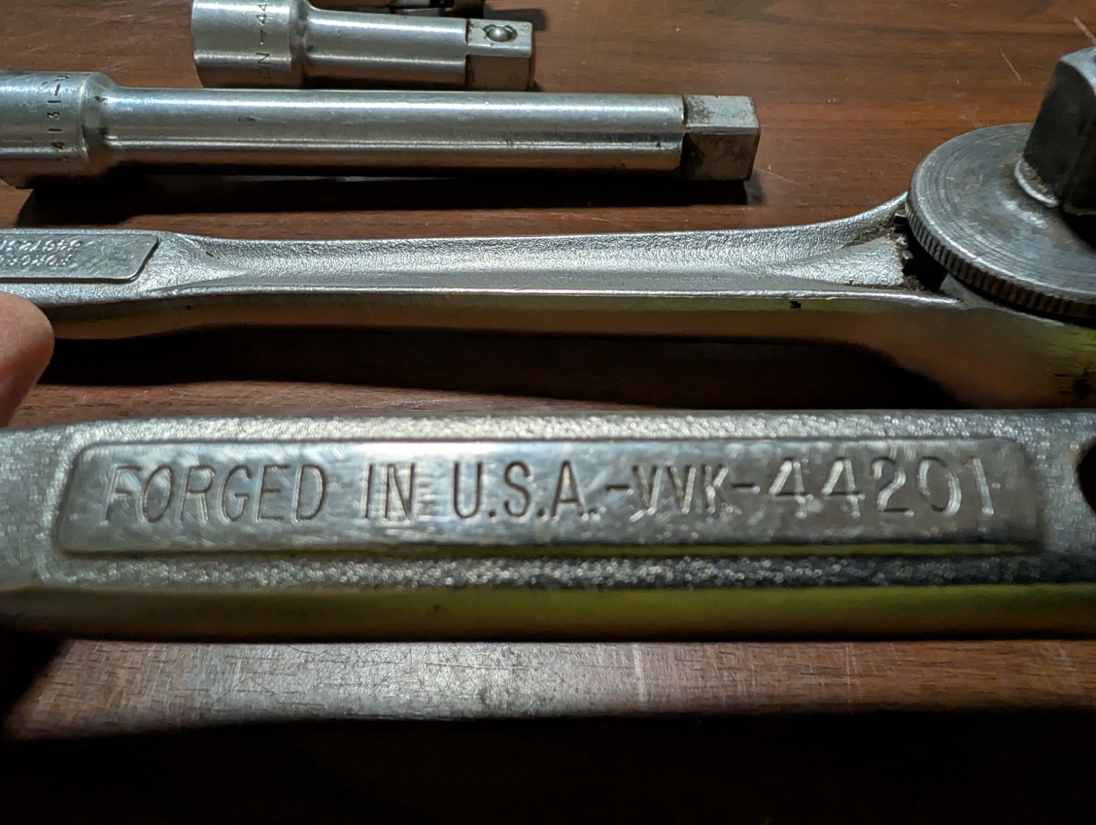 Vintage Craftsman USA V Series 1/2* Drive Ratchet, Breaker Bar, Extension Lot.