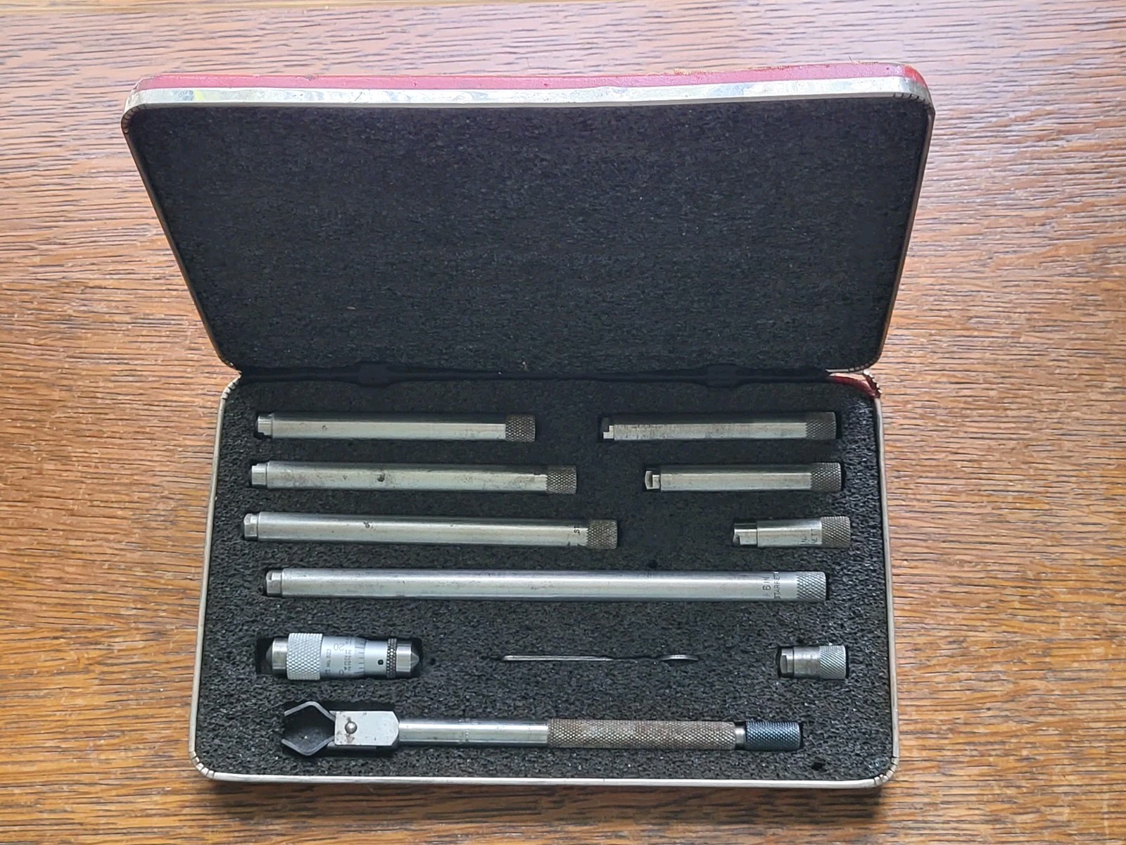Vintage L. S. Starrett No.823B Tubular Inside Micrometer Set 1 1/2″- 12″ w/Case
