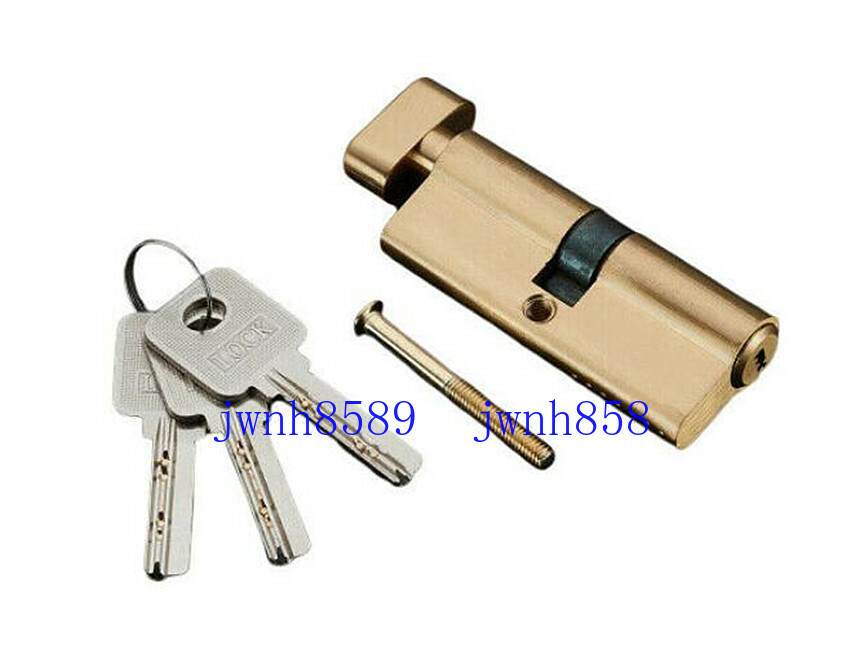 Set Single Opening Euro Profile Brass Lock Cylinder With Knob Stain Nickel 3Keys