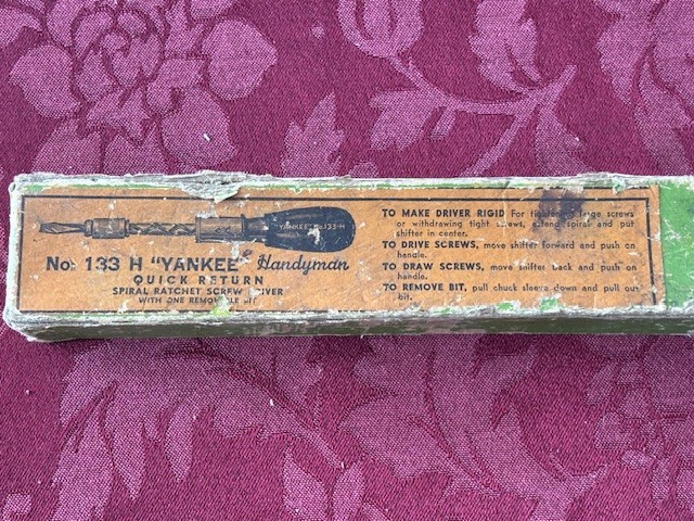 Vintage Spiral Ratchet Screw Driver Yankee Handyman No 133 H In Original Box