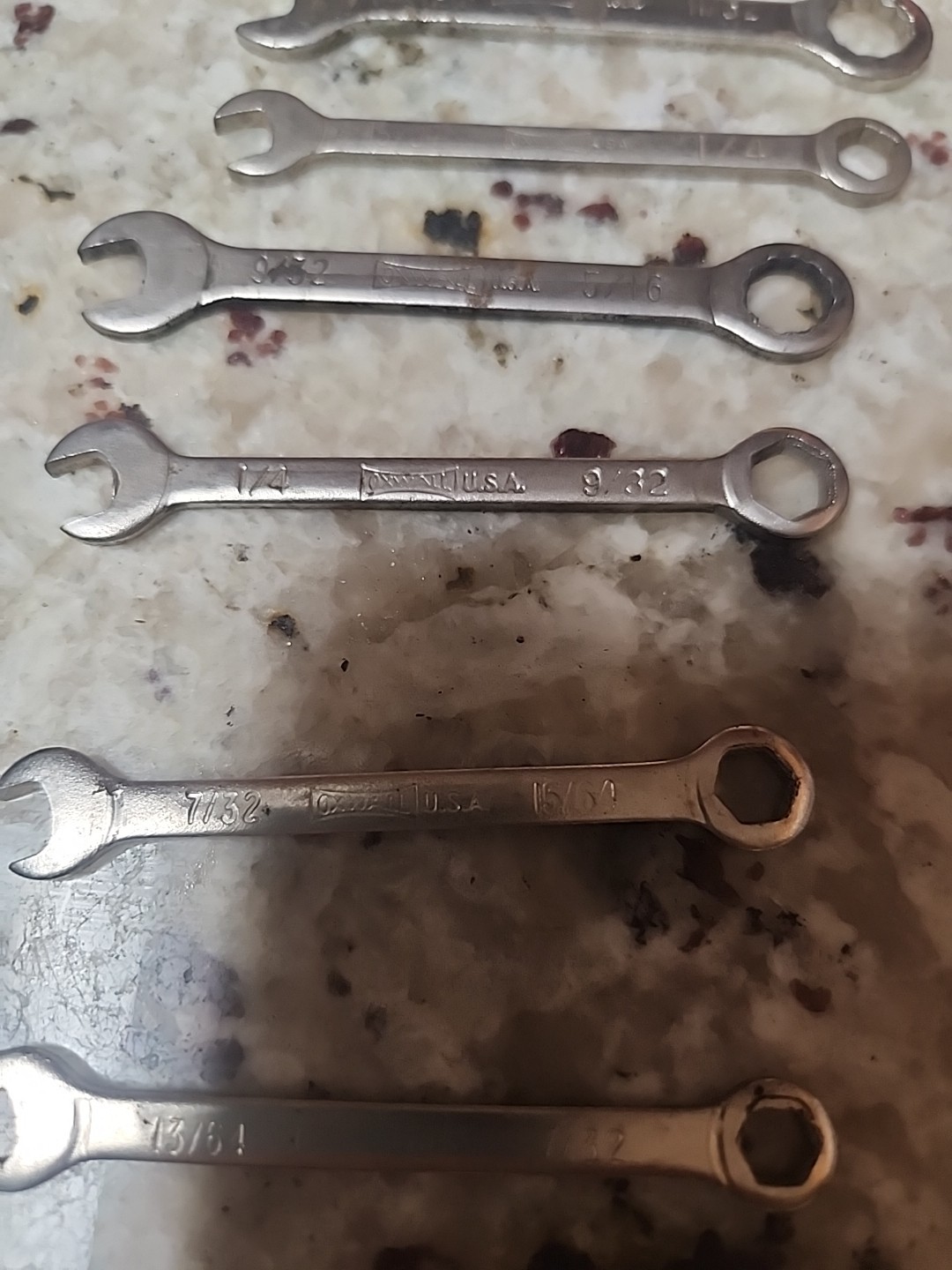 Set of 10 Vintage Oxwall Mini Standard Combination Wrenches Various Sizes Used