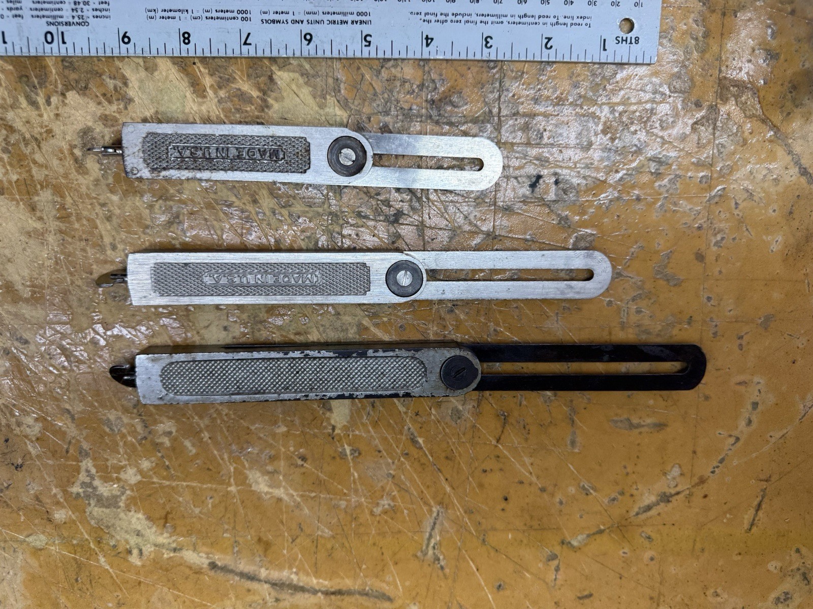 Vintage Stanley No. 18 Adjustable Try Squares Lot of 3 Made in USA Carpenter