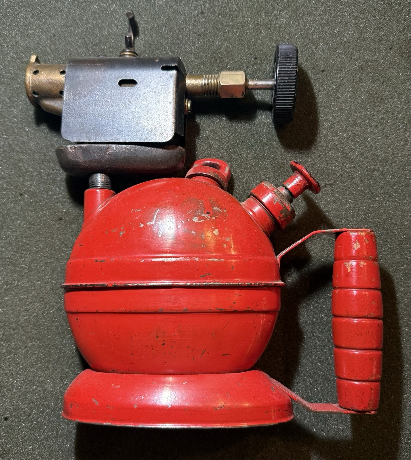 RARE ANTIQUE AMERICAN RED BLOW TORCH TL130 UNIQUE MFG CO CHICAGO Nice Label