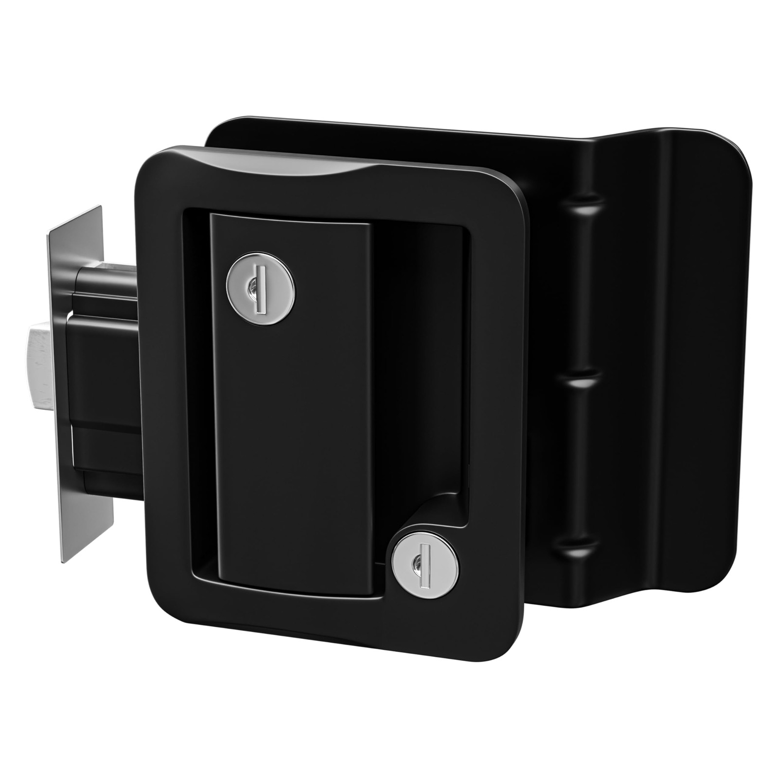 RV Travel Trailer Entry Door Lock Polar Black Paddle Deadbolt