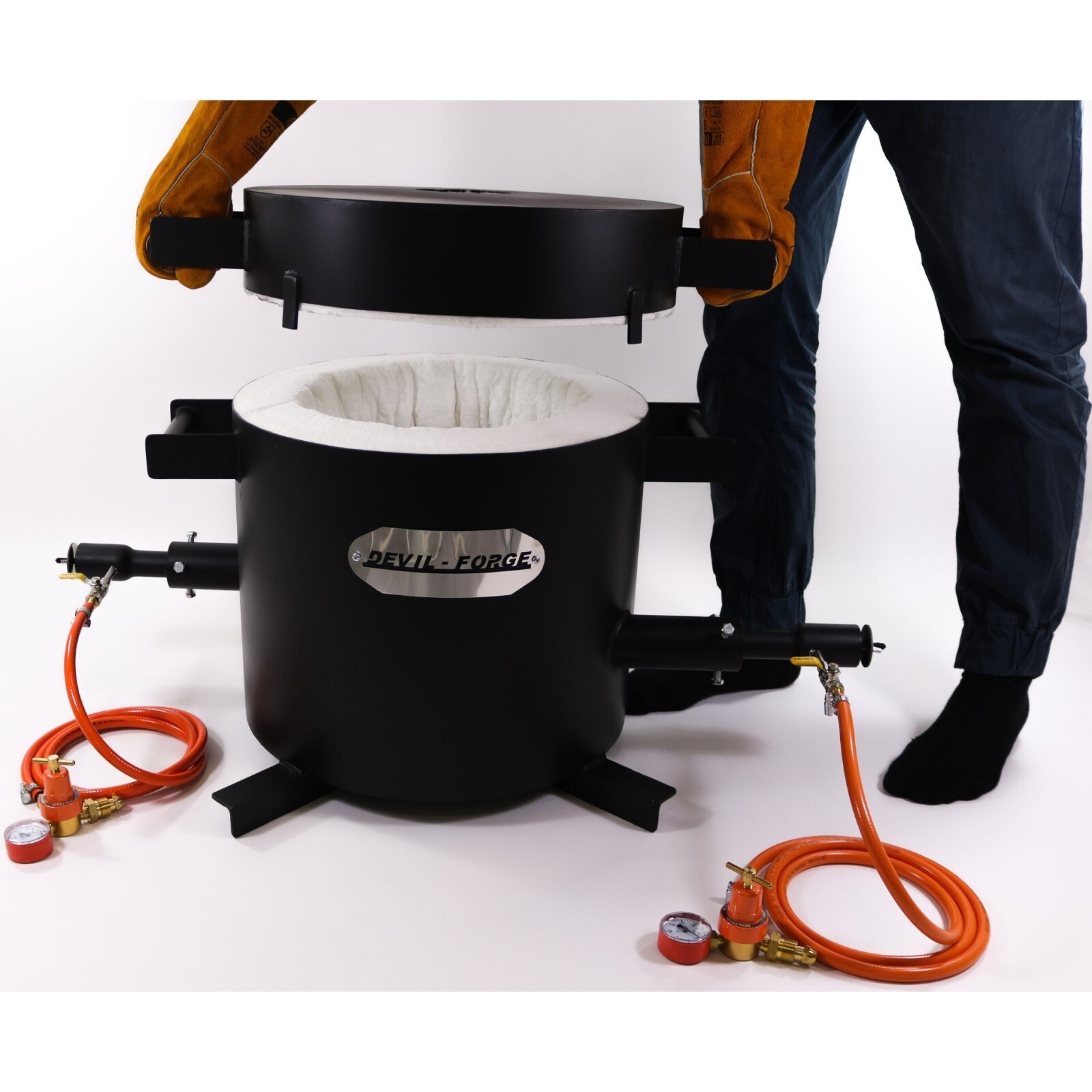 DEVIL-FORGE FB3Hb–20KG Gas Propane Melting Furnace Forge Burner +Crucible USA