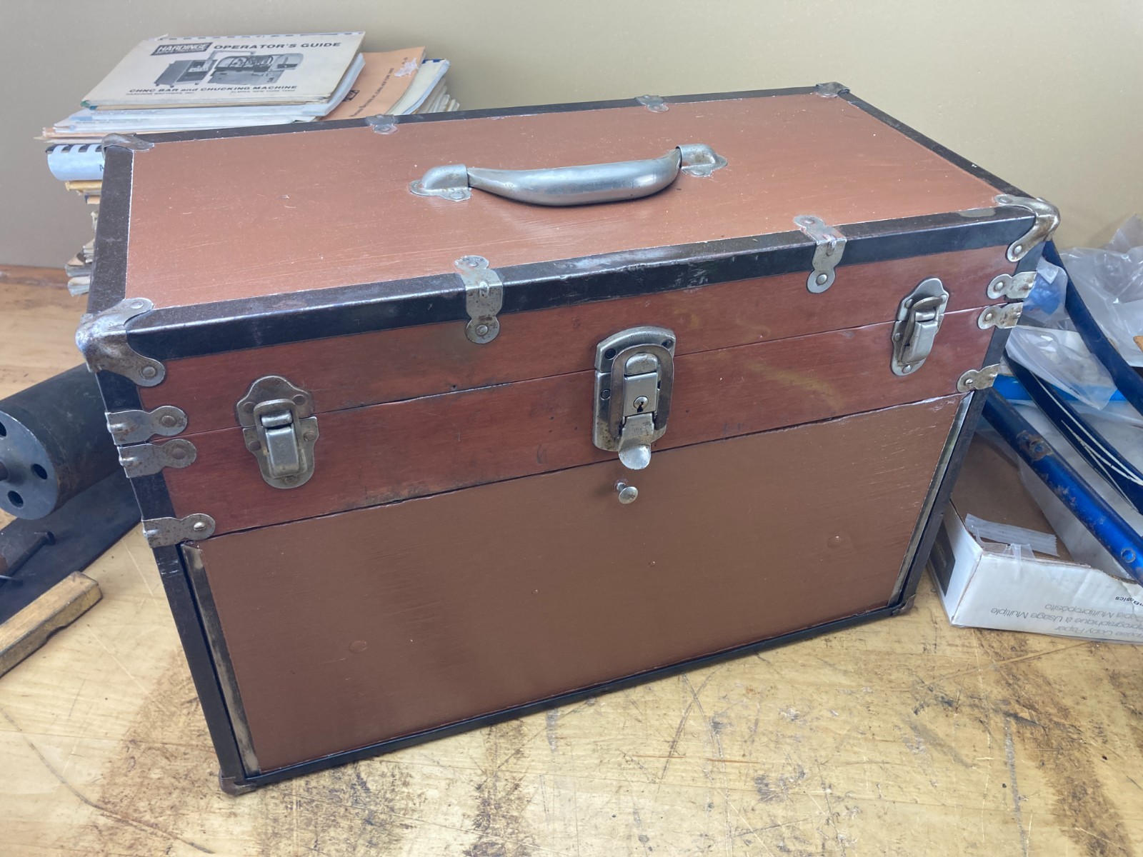 National Tool Box Machinist Wood Metal Faux Wood Grain