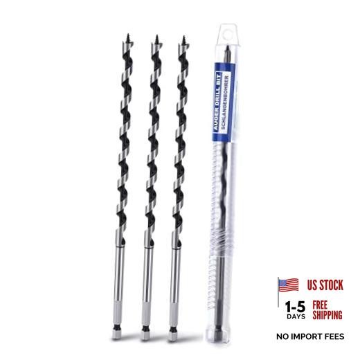3 Pack 3/8″ X 9″ Auger Bit for Wood, 3/8″ (10mm)diameter 9 inch / 230mm Length