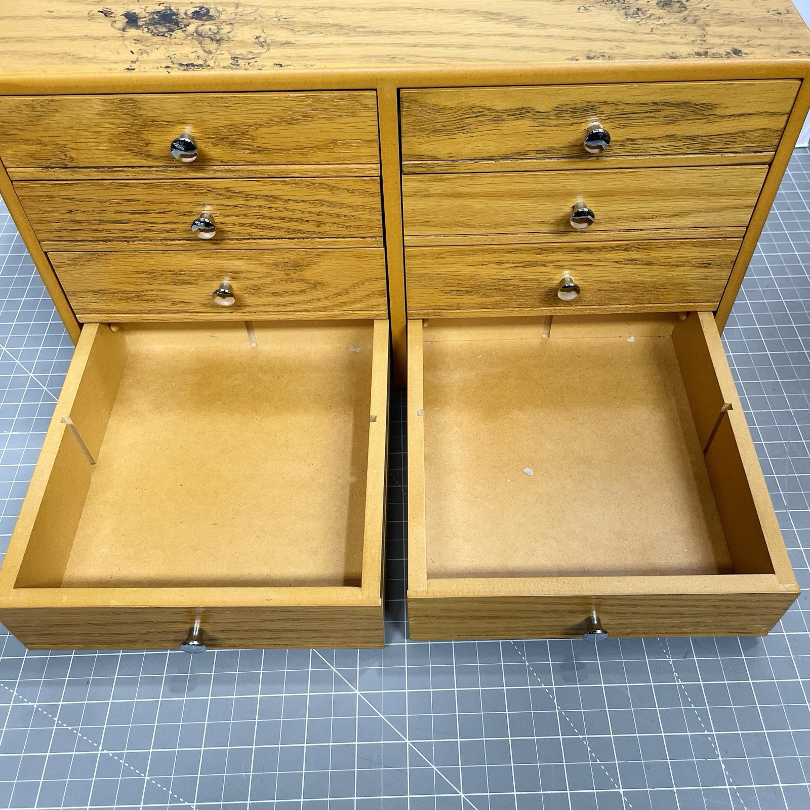 Wood 8-Drawer Flat Storage Cabinet Coin Stamp Slide Collector Organizer