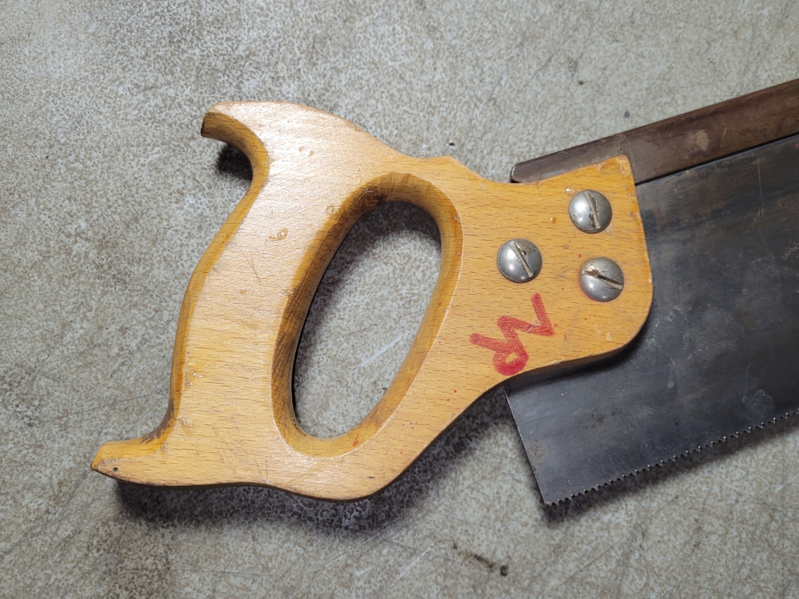 Vintage CORSAIR Hand Back Saw Warranted Tempered Steel 12 1/2″ blade