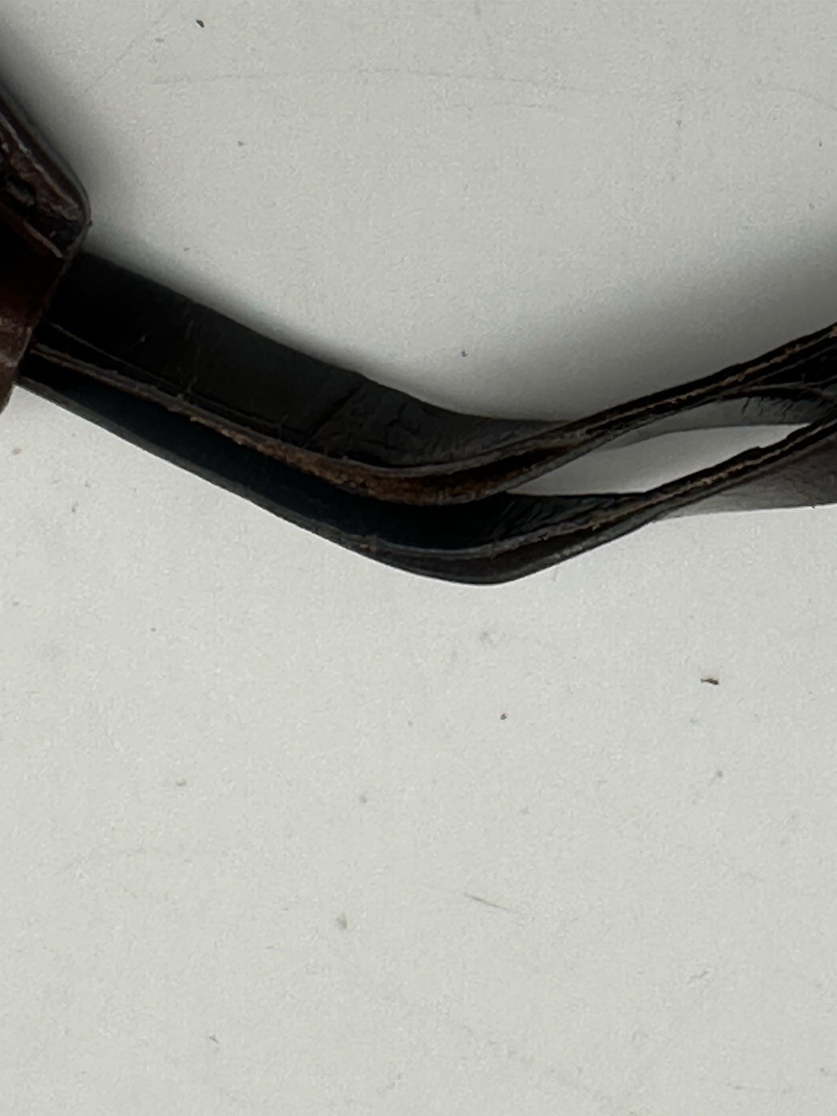 Prada Lock & Key Triangle Padlock Silver Tone & Brown Crocs Embossed Leather