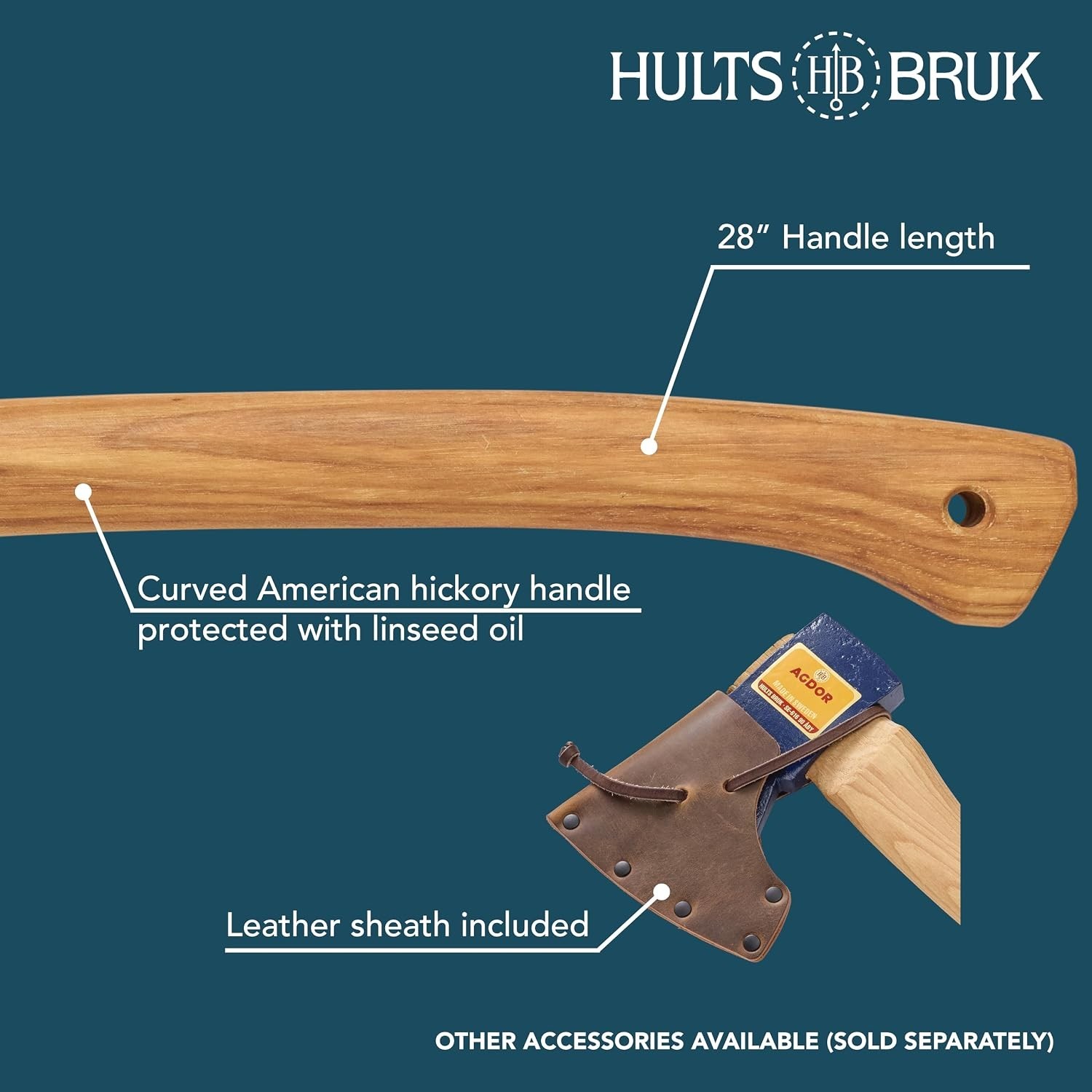 Hults Bruk 840363 Agdor Felling Axe 28 Montreal – 2.5 lb Head, 28″ Handle