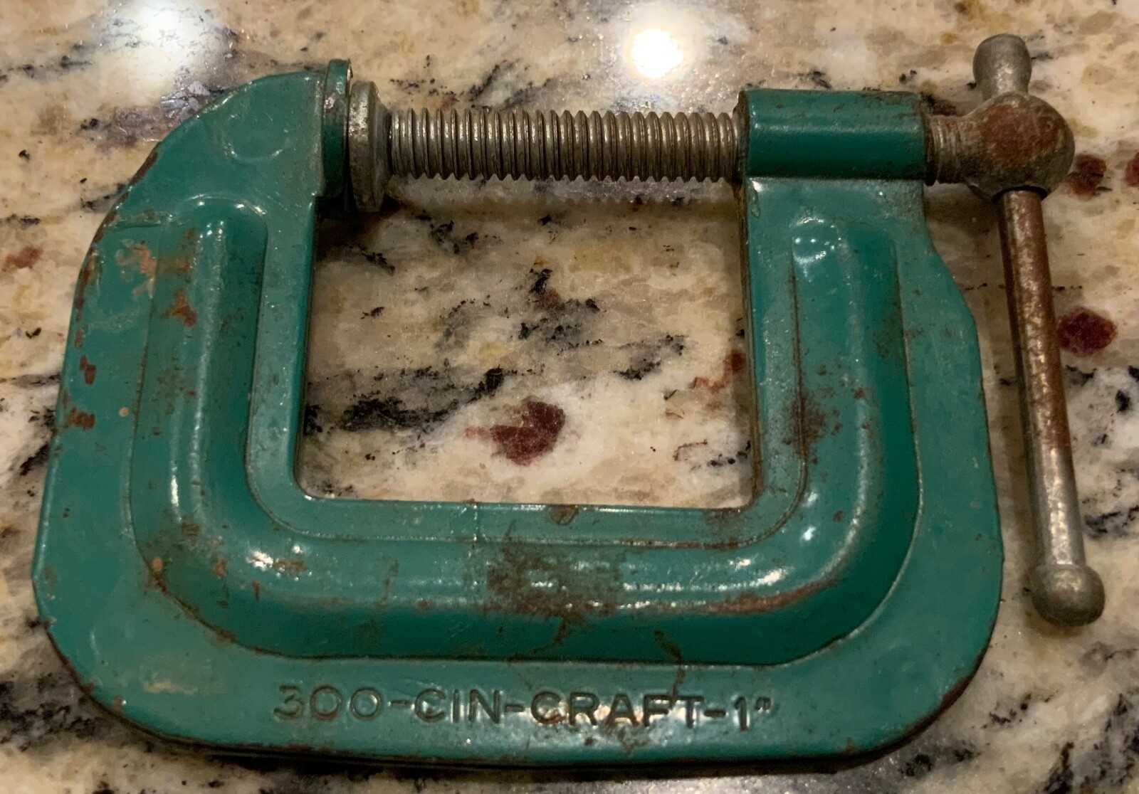 Cincinnati Tool Co. C Clamp 1” Cin-Craft Green No. 300 Vintage Made in USA