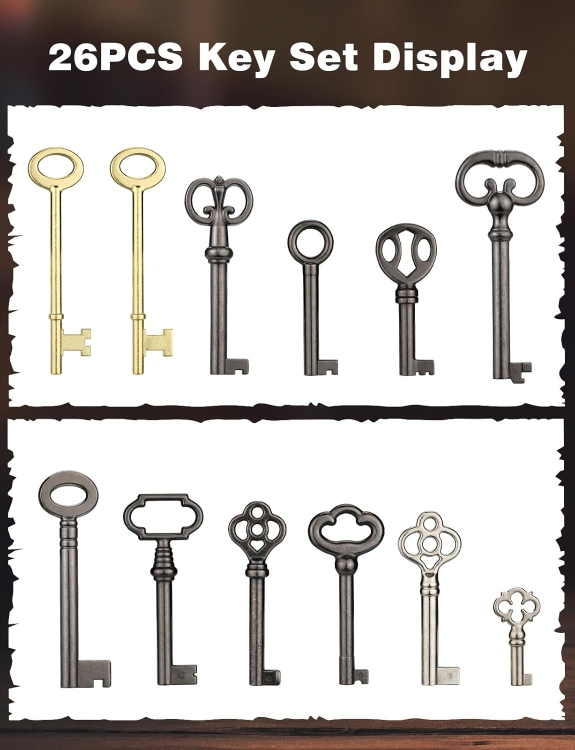 Skeleton Key Set, 26-Key Universal Replacement Skeleton Keys Kit for Antique …
