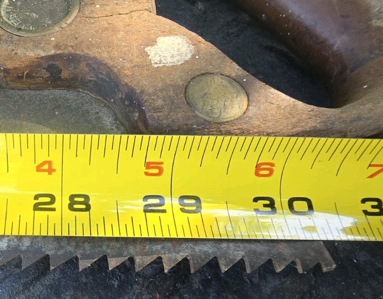 Antique E.C. Atkins 30″ Rip Hand Saw 5 TPI Thumb Hole Handle w/ Original Sheath
