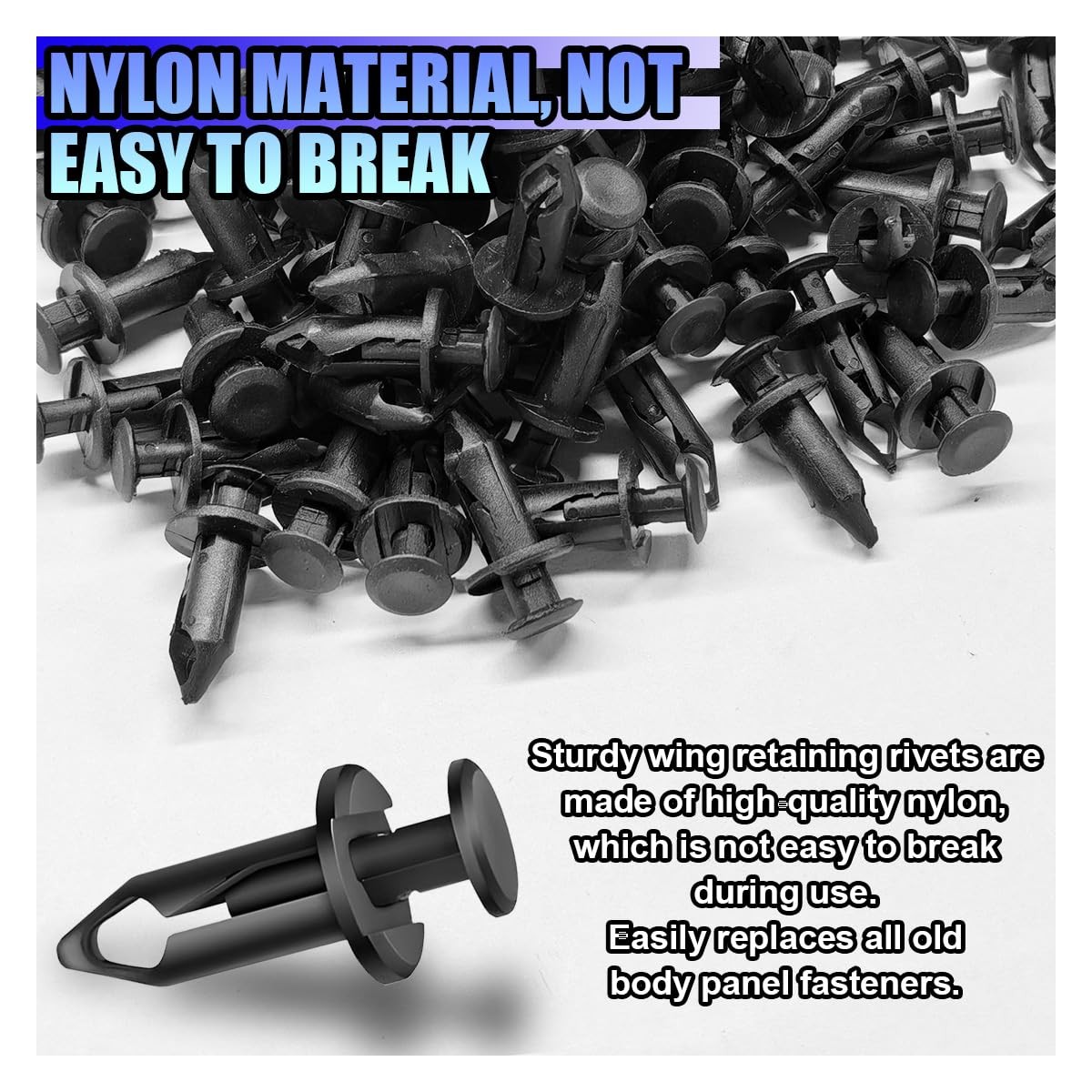 ZIMISI 200PCS Car Push Pin Clips with Remover Tool, 0.92×0.58 inch, Black