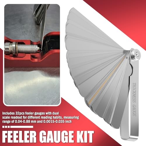 Spark Plug Gap Tool 2-in-1 Set with 32PCS Feeler Gauge,Spark Plug Gapping Tool