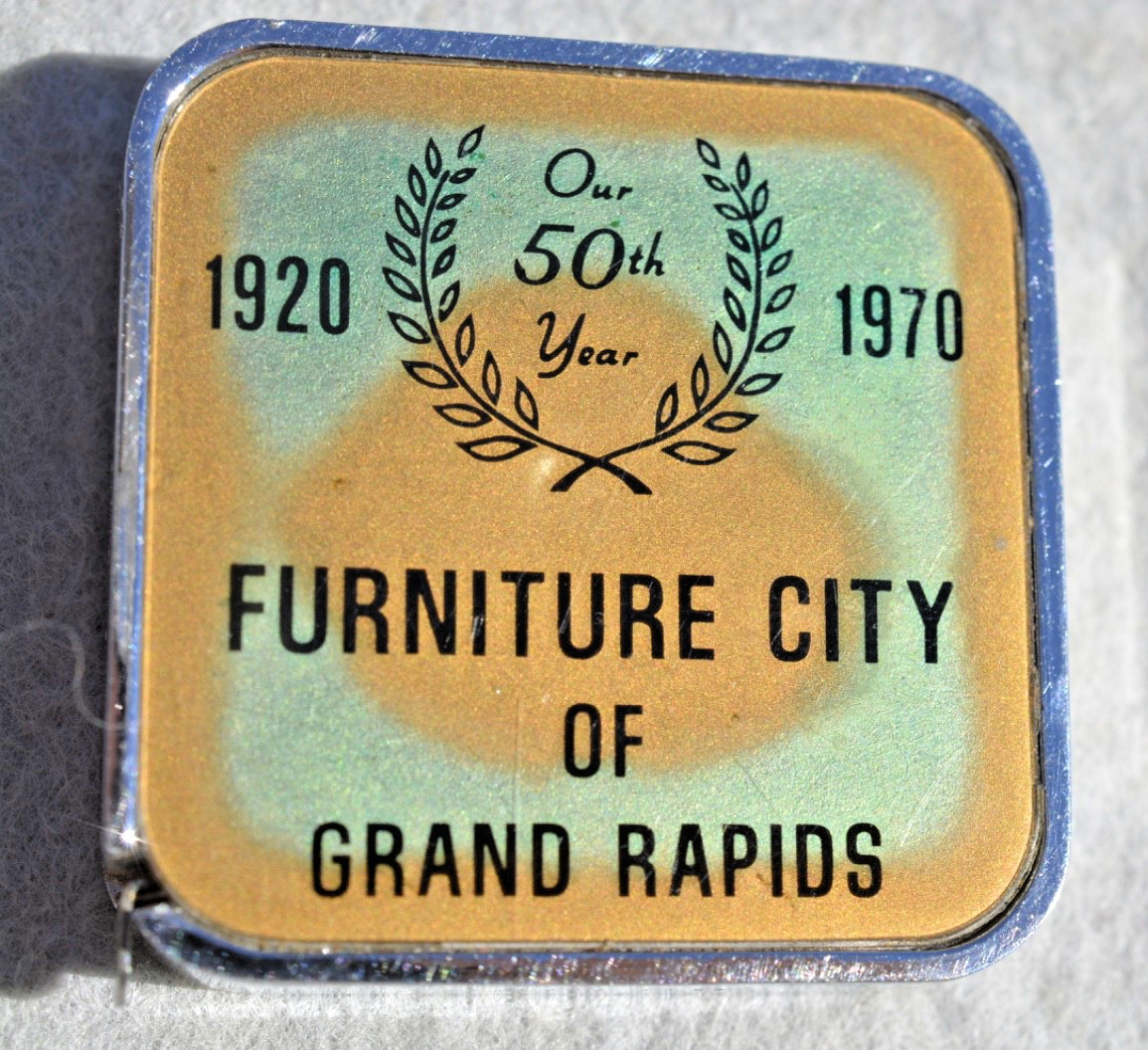 Vtg 1970 Barlow tape measure 50th Year FURNITURE CITY of GRAND RAPIDS MINTY $13