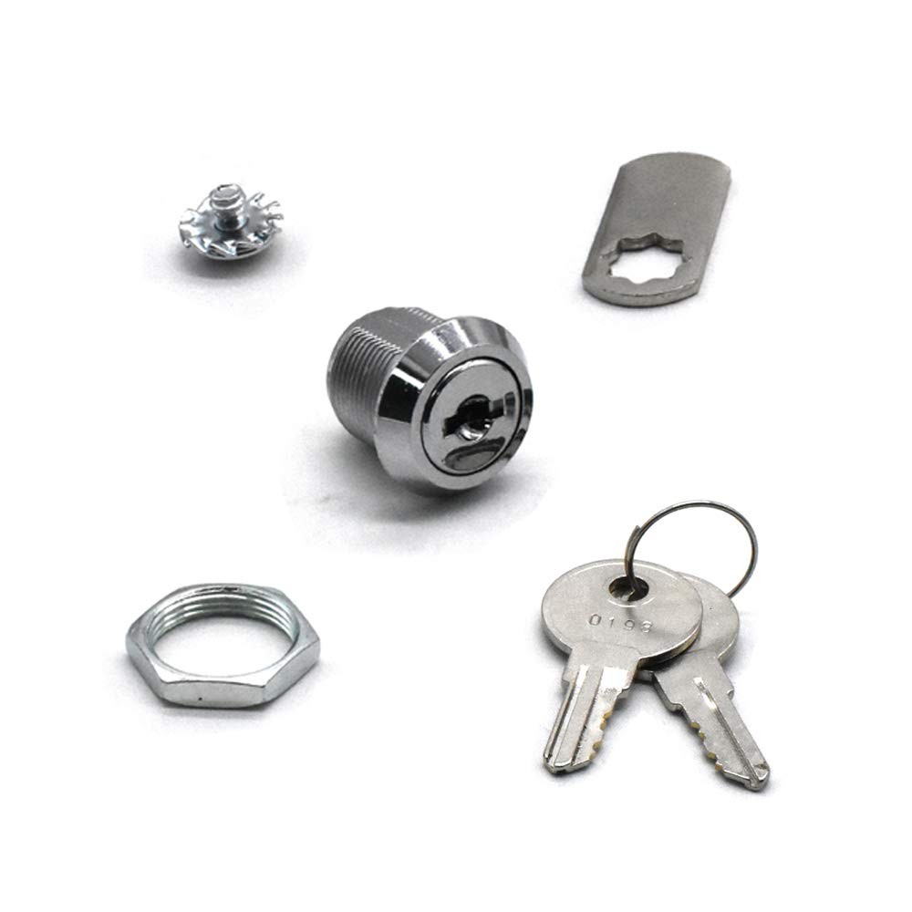 2Pack Cabinet Cam Lock 5/8 Inch Tubular Locks Keyed Alike with Chrome