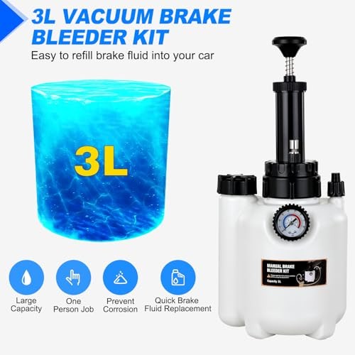 Brake Bleeder Kit Brake Bleeder Vacuum Pump Brake Clutch Pressure 3L Manual