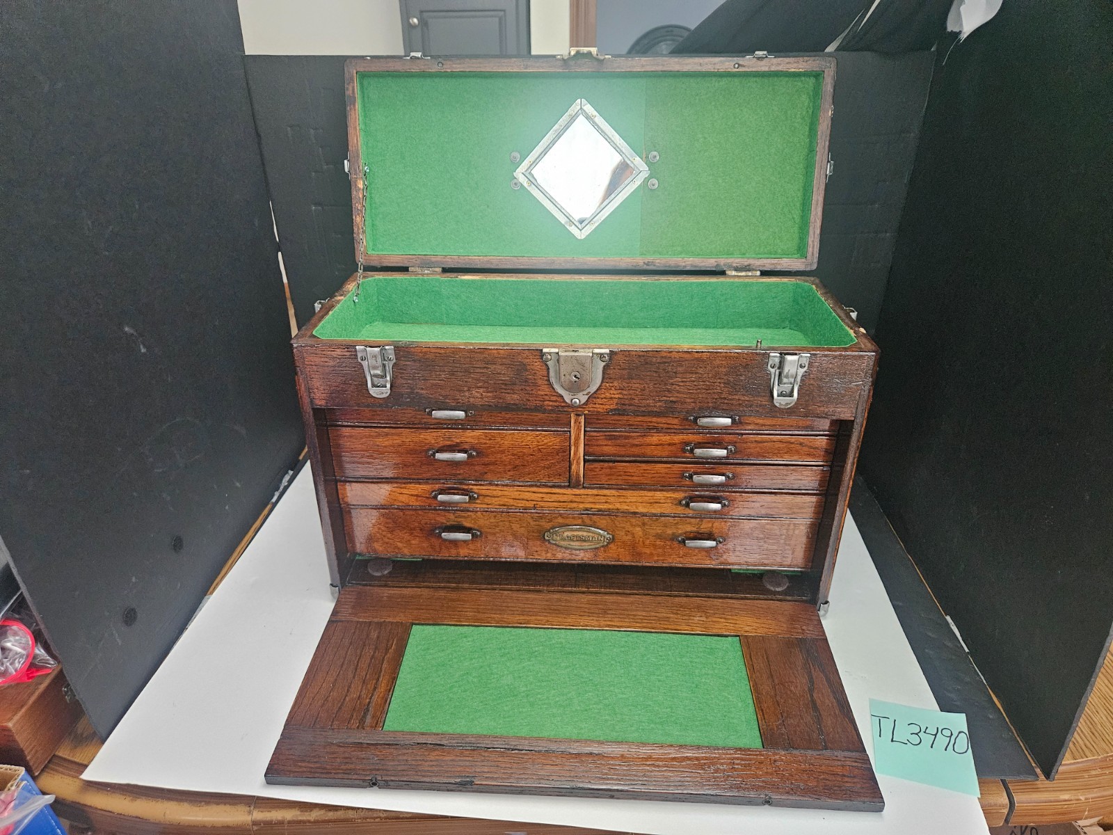 ANTIQUE CRAFTSMAN 1930’S 7 DRAWER WOOD MACHINIST CHEST USA (TL3490)