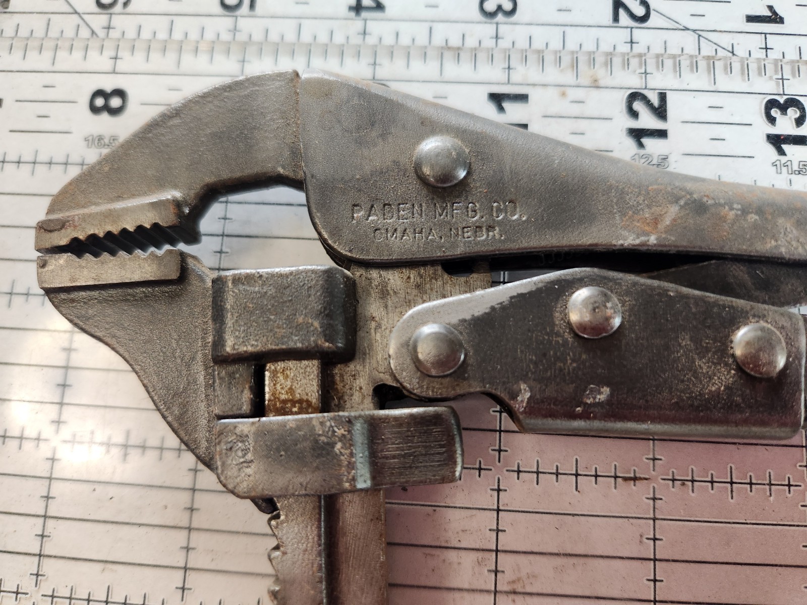 PADEN Mfg Co Toggle Adjustable Wrench Locking Pliers Omaha Neb. RARE (Vice Grip)