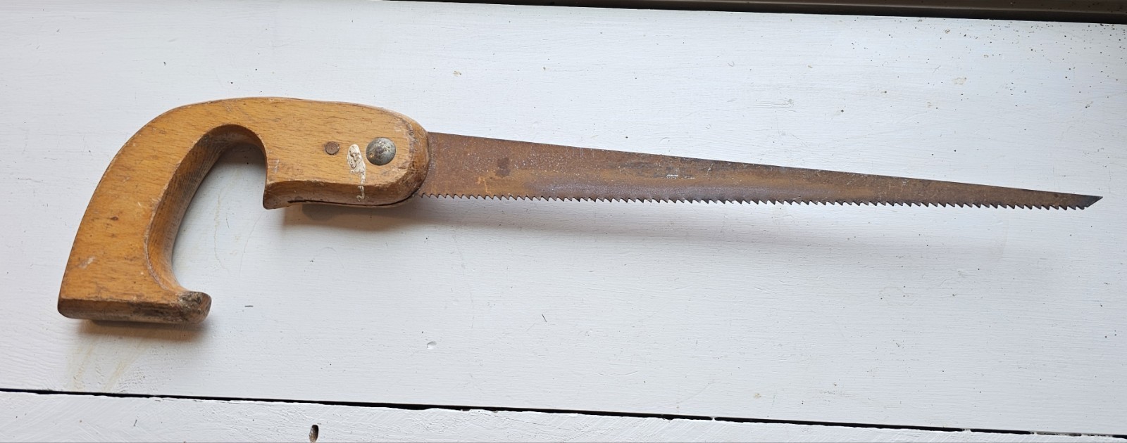 Vintage Wood Handle Keyhole Hand Saw 13.75″ Blade Collectible Rustic Farm Tool🪚