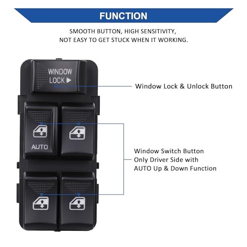 Power Master Window Switch 10283834 – Compatible with Chevy Impala 2000-2005,