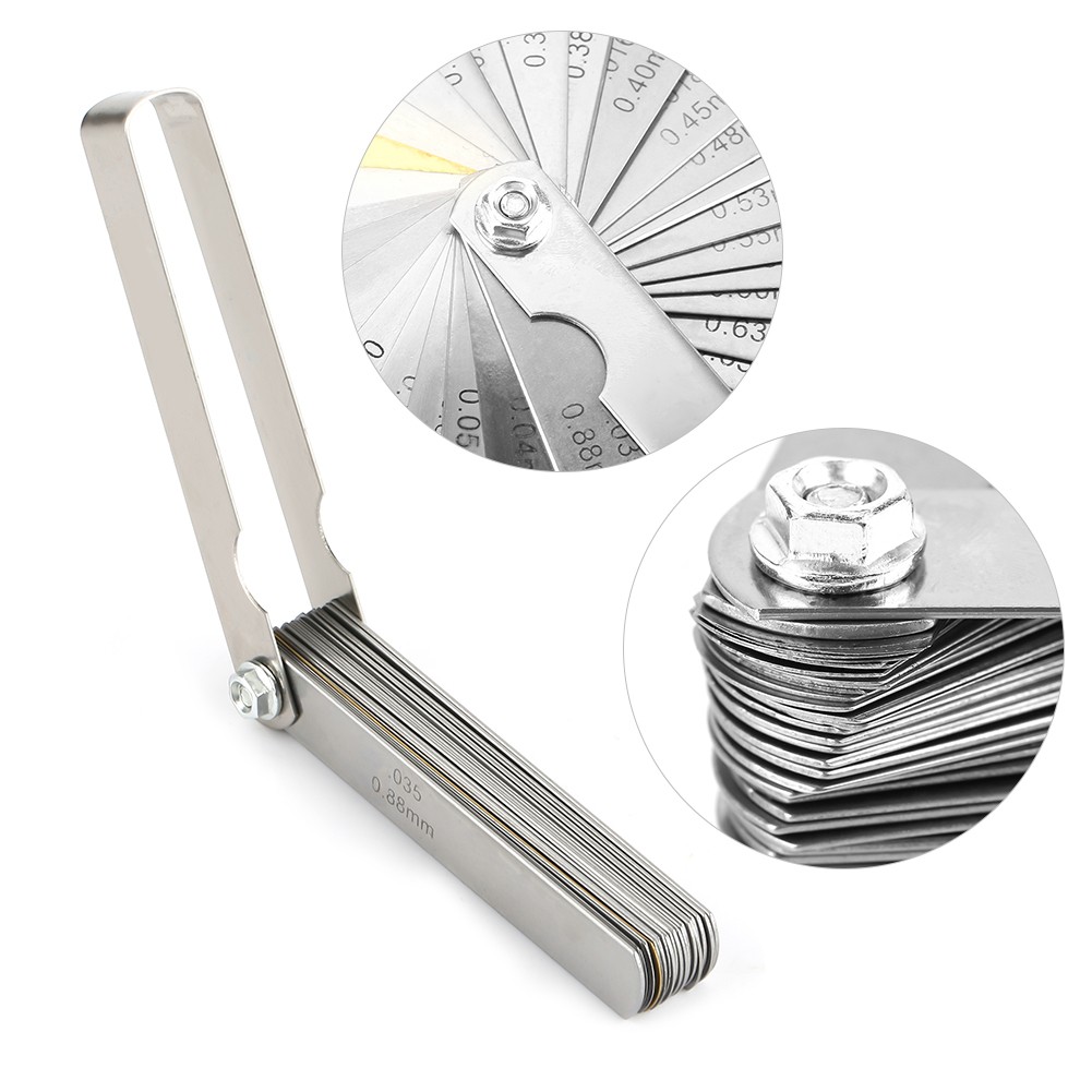 32 Blades Feeler Gauge Stainless Steel Metric Imperial 0.04-0.88mm Measure CT