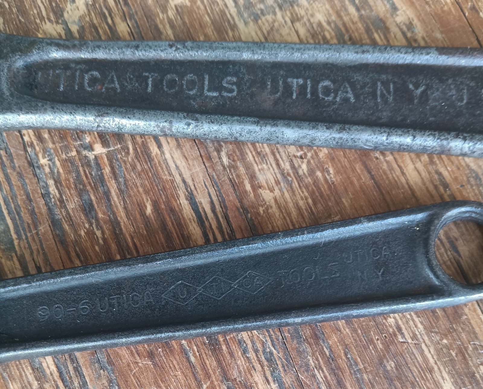 2 Utica Wrenches Adjustable Crescent ~ 6” & 8” ~ Vintage Forged Alloy USA Lot