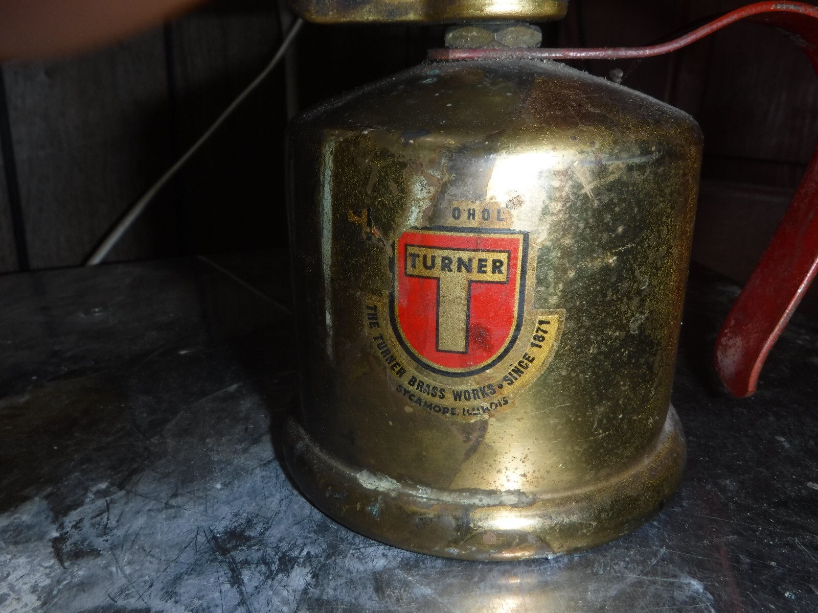 TURNER BRASS WORKS Vintage Blow Torch, Sycamore, Illinois, USA alcohol smaller
