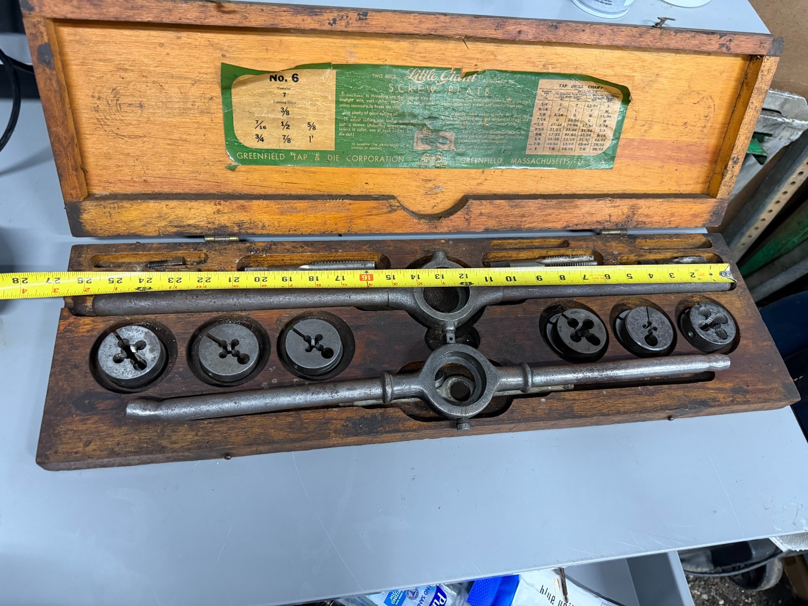 Vintage Greenfield “little giant” whitworth tap and die set