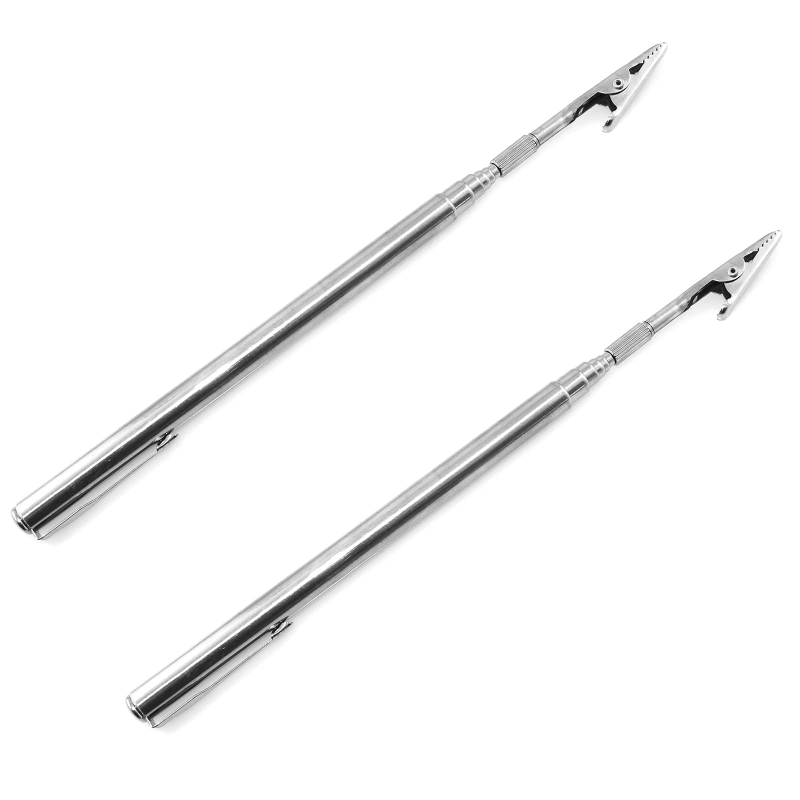 Lind Kitchen Telescopic Alligator Clips with Pen Clip, Metal Silver