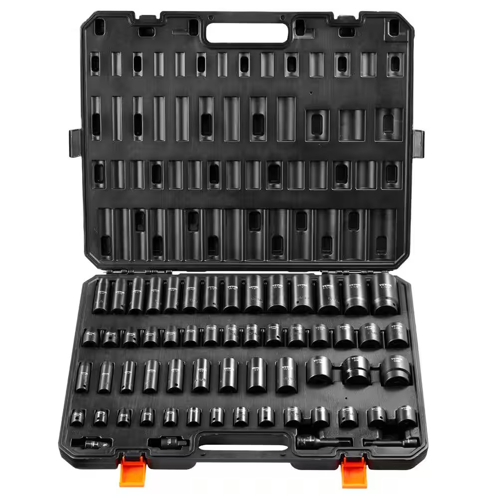 Skyshalo 3 8 in and 1 2 in Impact Sockets Set 6 Point Drive Bit Ratchet Tool Kit