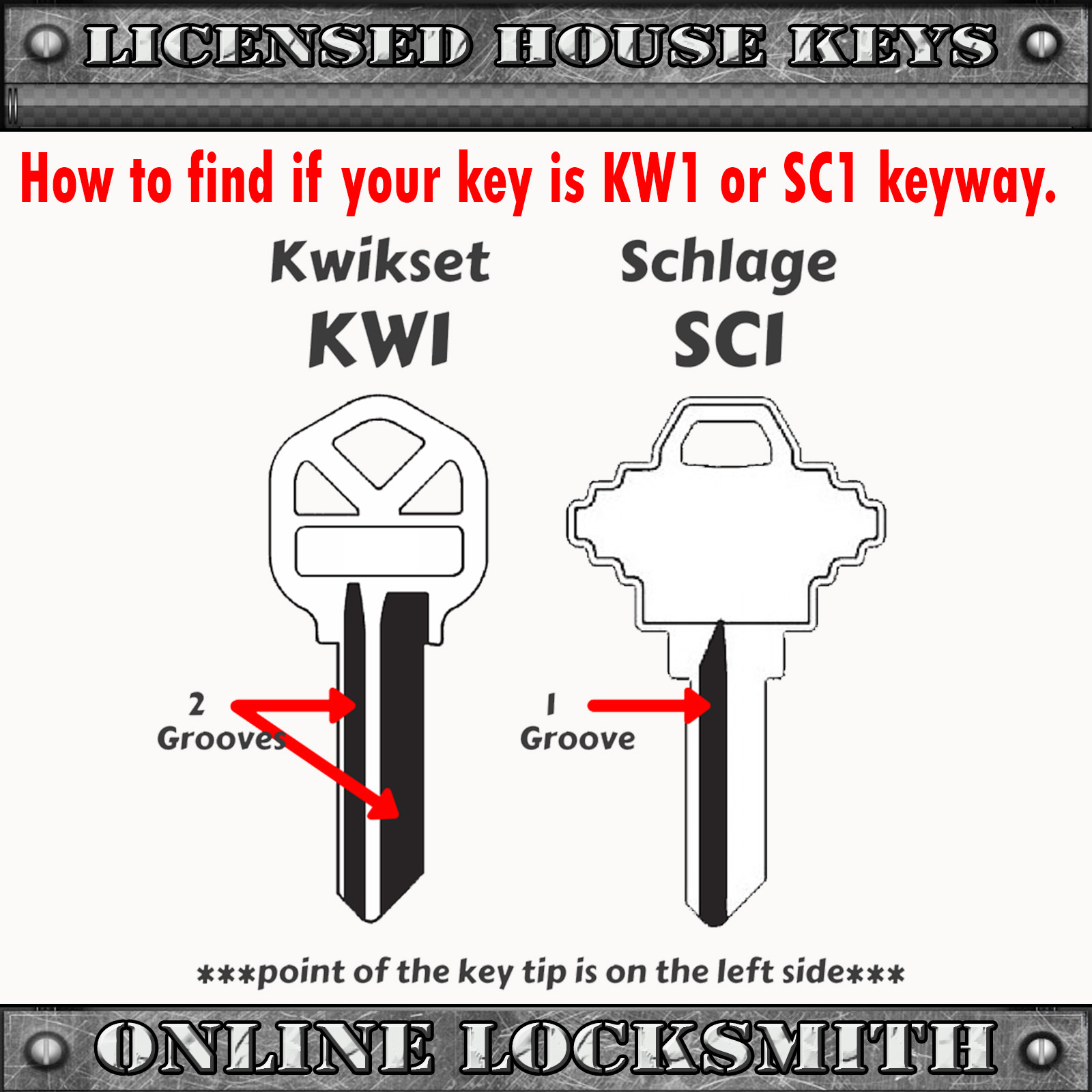 New Uncut 3D Sword Key / Knife Key – Schlage Keyway Made in USA – SC1