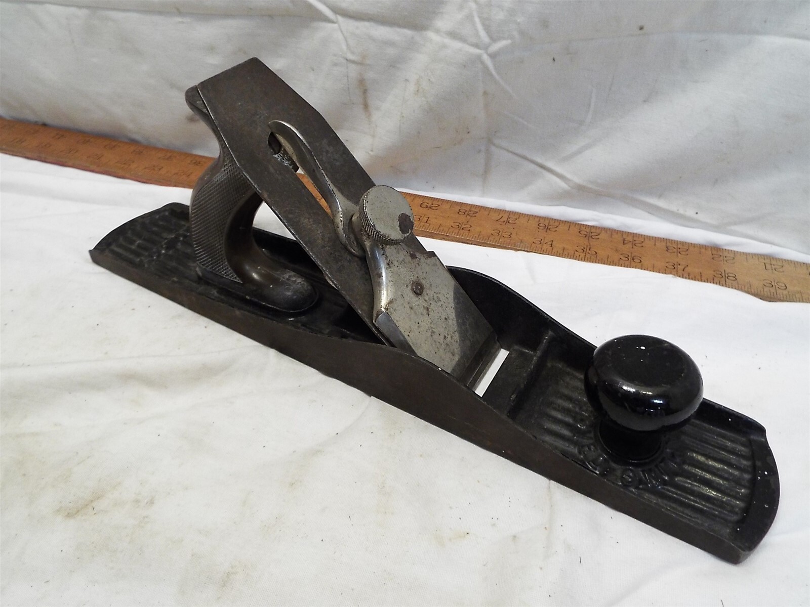 Vintage Tower & Lyon Chaplin’s Patent 207 Jack Plane Wood Tool Rubber Tote Bed 5