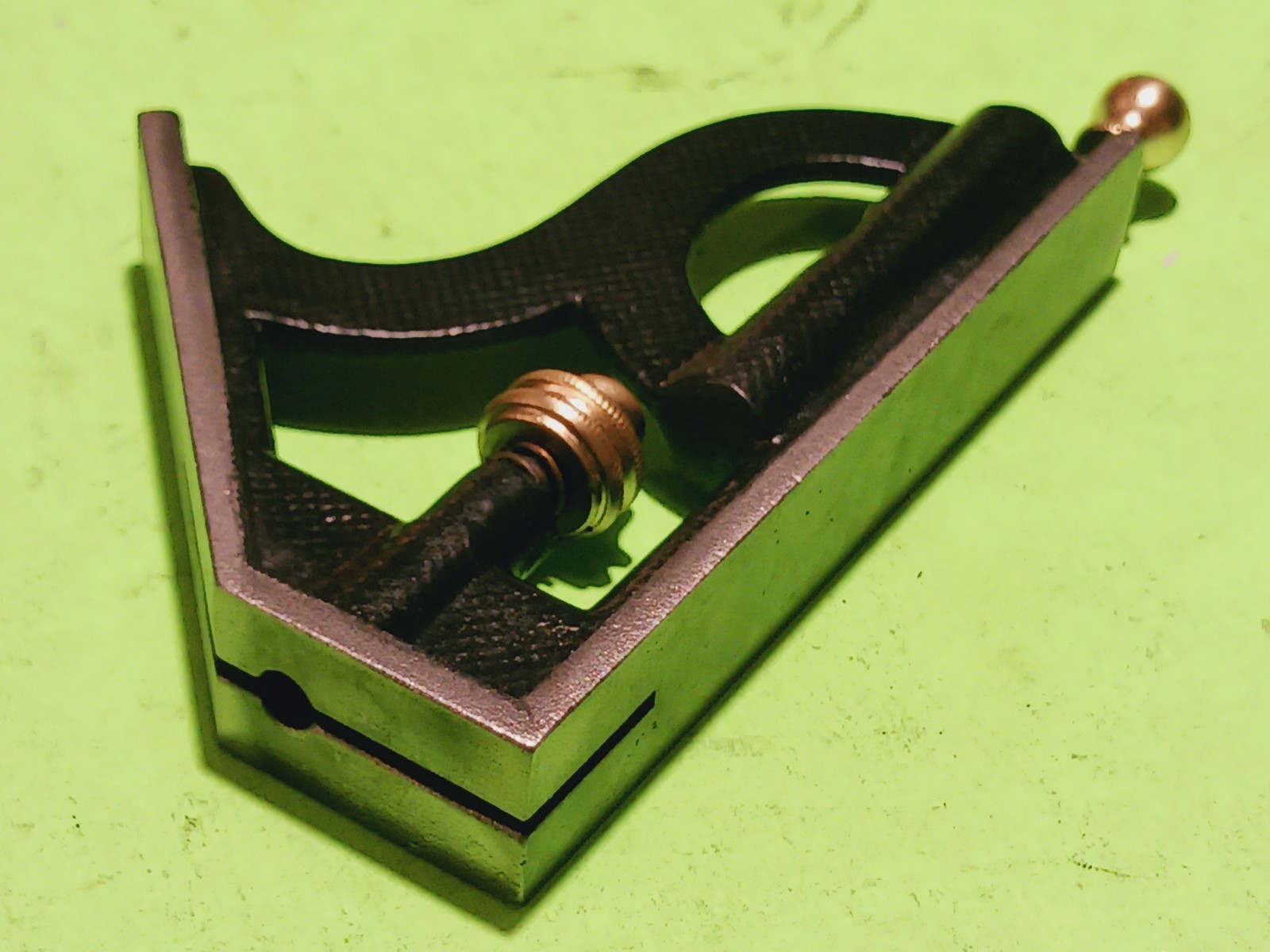 Early Starrett combination square #23 Head (for 12″ rule) nut & scribe is copper