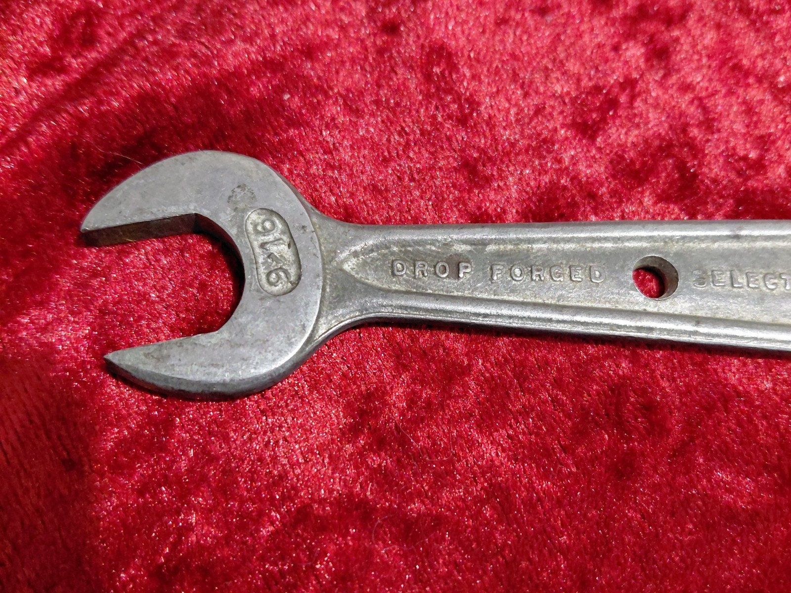 Vintage Drop Forged Select Steel 9/16” 1/2” Open End Wrench Made in USA